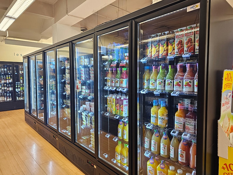 mobilier frigorifique pour supermarché - linéaire de vitrines réfrigérées groupe logé