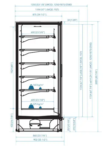 Plan Vitrine réfrigérée groupe intégré Epicea 860