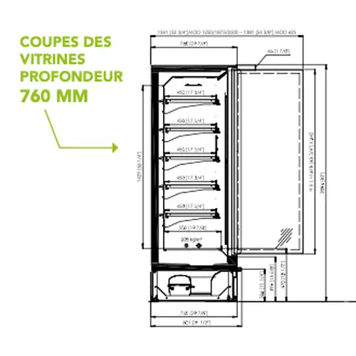 idesia vitrine réfrigérée négative groupe logé