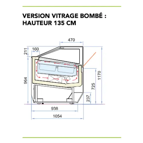 vitrine réfrigérée service arrière pour glacier - myrte