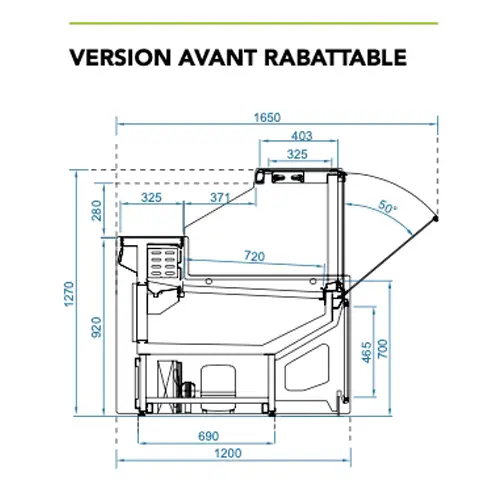 vitrine réfrigérée service arrière - Platane