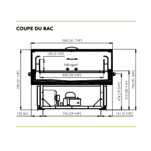 bac libre service réfrigéré wenge