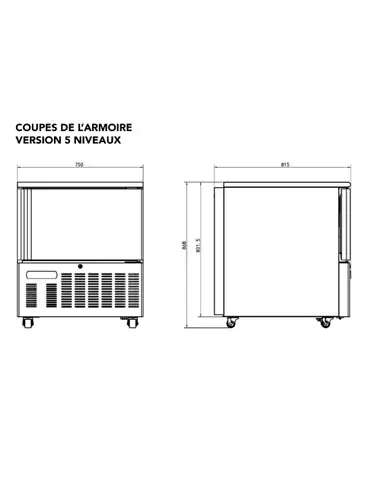 plan cellule de refroidissement et surgélation cerisier 5 niveaux