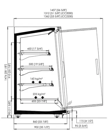 plan vitrine semi vertical gardenia SV 1500