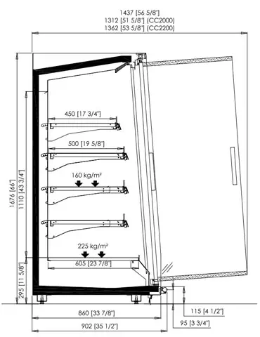 plan vitrine semi vertical Gardenia SV 1700