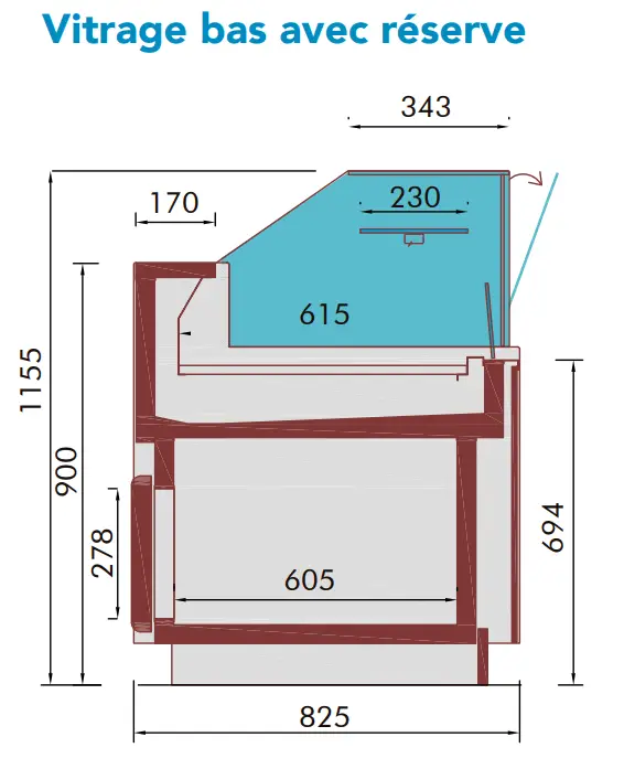 vitrine refrigeree bayal schema vitrage bas reserve