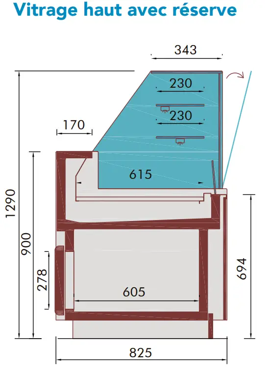 vitrine refrigeree bayal schema vitrage haut reserve