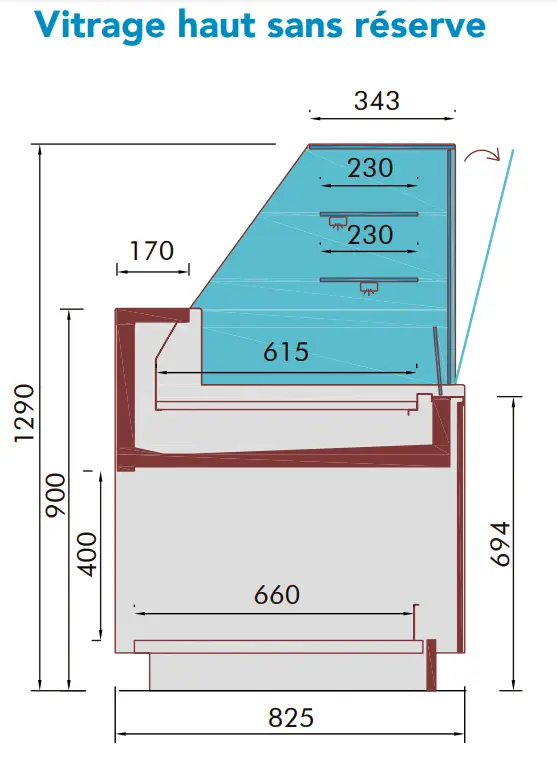 vitrine refrigeree bayal schema vitrage haut sans reserve