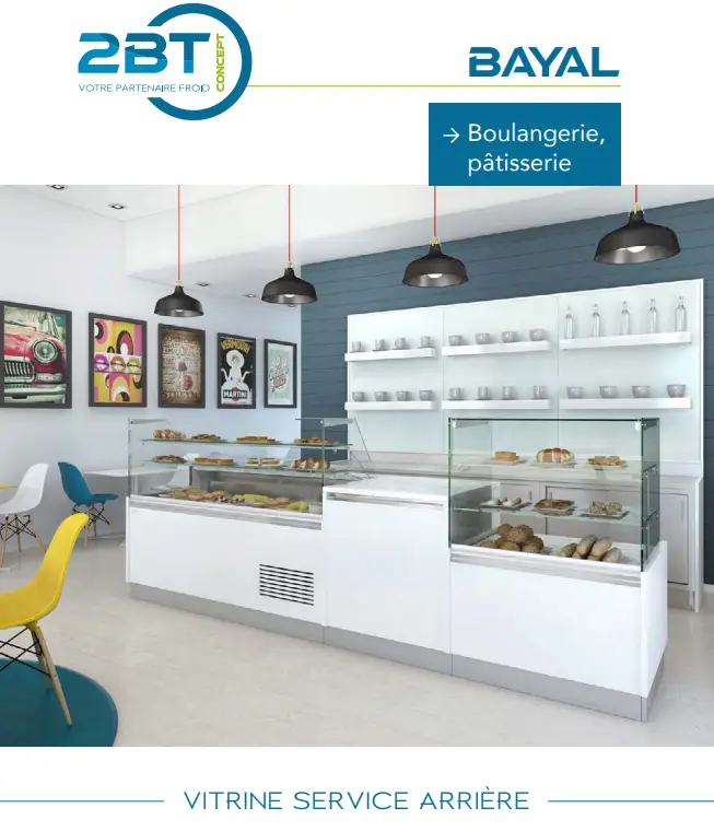 vitrine refrigeree service arriere bayal dans une boulangerie